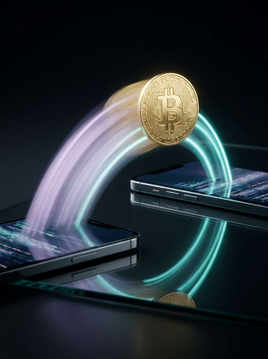 Crypto being sent between two phones